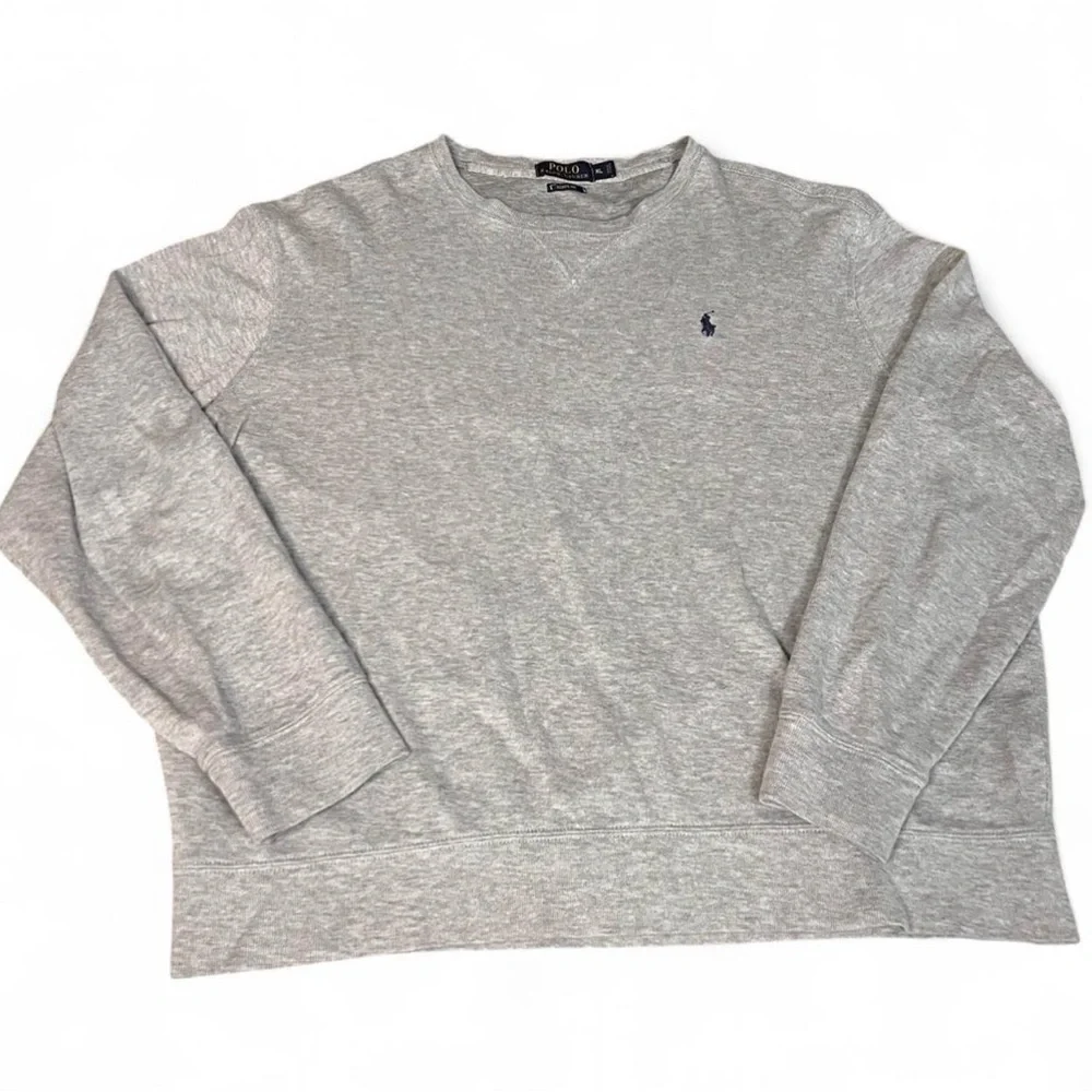 Polo Ralph Lauren Estate Rib‎ Crewneck Sweatshirt Gray XL Cotton Pony Logo